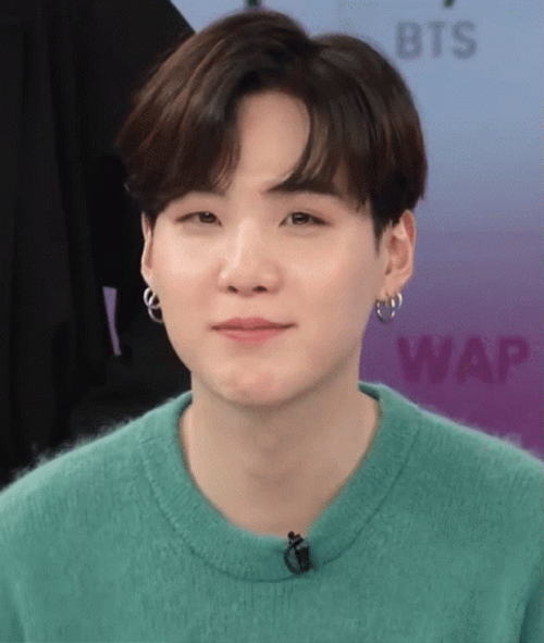 Yoongi Waving And Laughing GIF