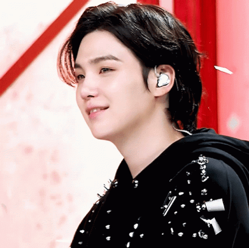 Yoongi With Falling Confetti GIF