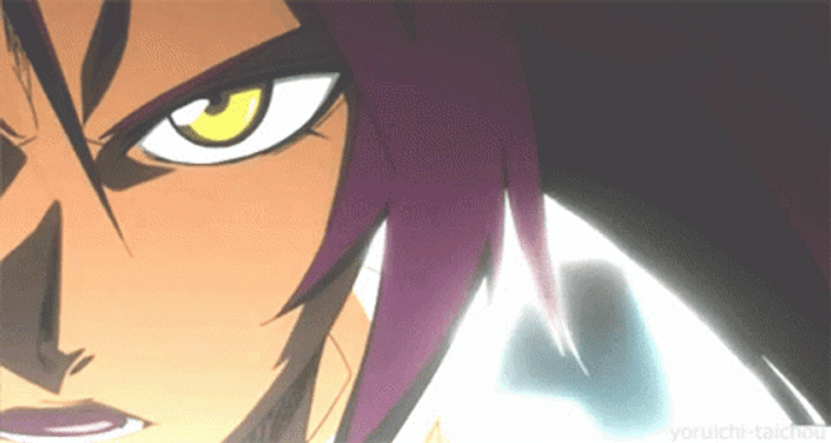 Yoruichi Bleach Anime Angry Death Stare Lightning GIF
