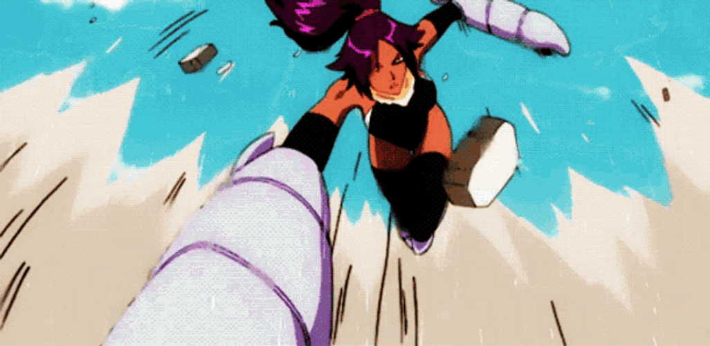 Yoruichi Bleach Anime Punch Ground Explode Destroy City GIF