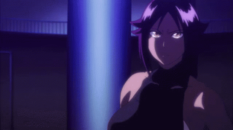 Yoruichi Bleach Anime Shocked Surprise Attack GIF