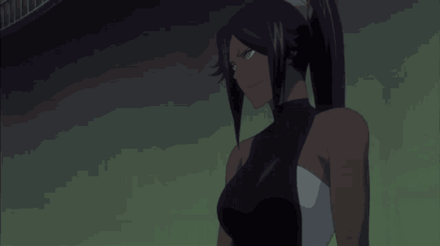 Yoruichi Crossed Arms Confident Bleach Anime GIF
