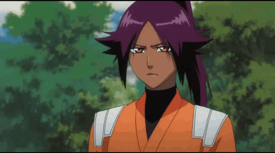 Yoruichi Sad Worried Reaction Bleach Anime GIF