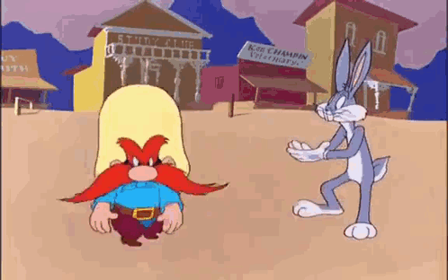 Yosemite Sam And Bugs Bunny Dancing GIF