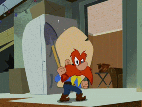 Yosemite Sam Eyeing Sign GIF