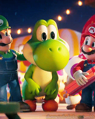 Yoshi and Mario Standing Together
