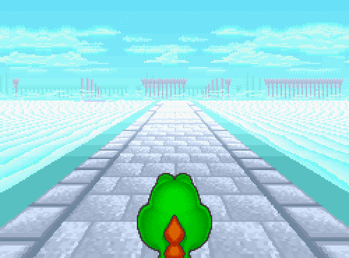 Yoshi Walking On A Road GIF