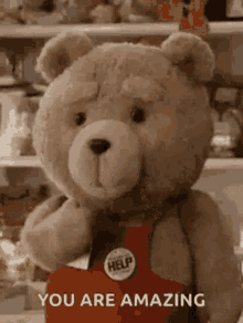 You Are Amazing Teddy Bear Ted Blowing Kiss GIF