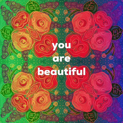 You Are Beautiful Floral Artwork GIF