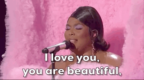 You Are Beautiful Lizzo Pink Fur GIF
