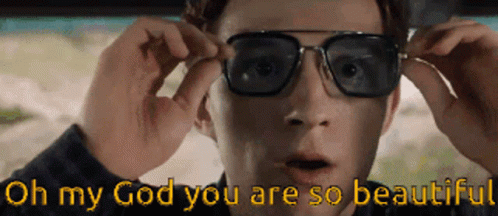 You Are Beautiful Peter Parker Aviator Glass GIF