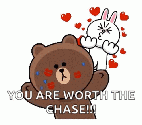 You Are Worth The Chase Brown Cony Bear GIF