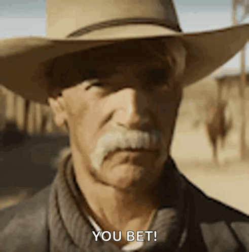 You Betcha Sam Elliot Moving Mustache GIF