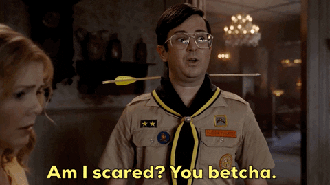 You Betcha Scared Rose Mciver GIF