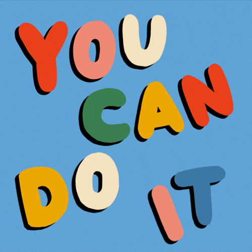 You Can Do It Colorful Letters GIF