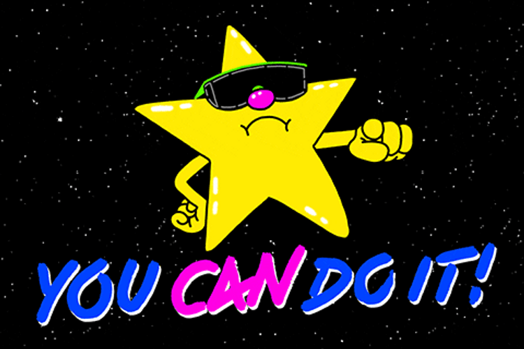 You Can Do It Cool Star Cartoon GIF