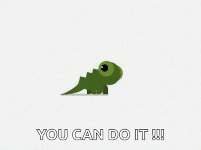 You Can Do It Cute Cartoon Lizard GIF