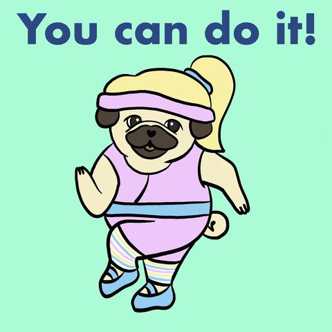 You Can Do It Dancing Pug Dog GIF