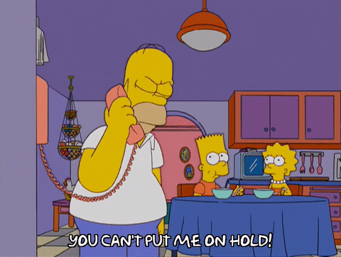 You Cant Put Me On Hold Homer Simpson GIF
