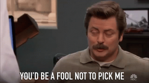 You'd Be A Fool Not To Pick Me GIF