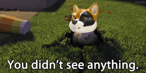 You Didn't See Anything Cute Cartoon Puppy GIF