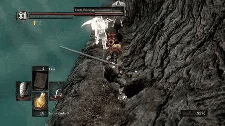You Died Dark Souls Glitched Off Cliff GIF