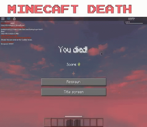 You Died Minecraft Death Screen GIF | GIFDB.com