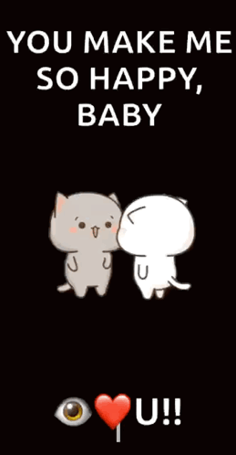 You Make Me So Happy Baby With Peachcat Animation GIF