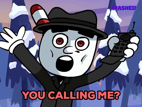 You Rang Cuphead Holding Phone GIF