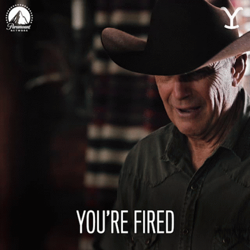 You're Fired Kevin Costner GIF