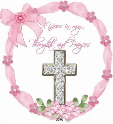You're In My Thoughts And Prayers Sparkling Cross GIF