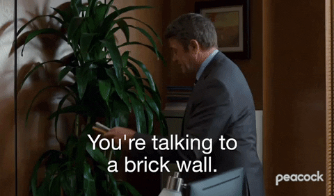 You're Talking To A Brick Wall GIF