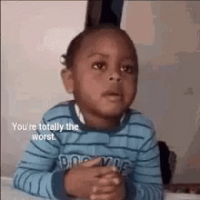 You're The Worst Black Kid Eye Roll GIF