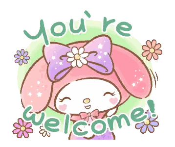 You Re Welcome Sticker With My Melody