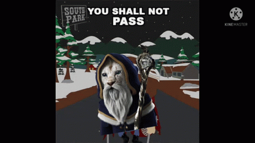 You Shall Not Pass Cartoon Gandalf GIF