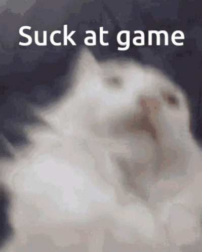 You Suck At Game White Cat GIF