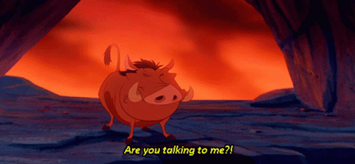 Pumbaa Asking You Talking To Me GIF