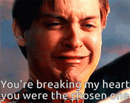 You Were The Chosen One Crying Spiderman GIF