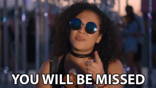 You Will Be Missed Lady Wearing Shades GIF