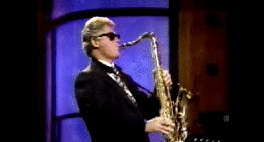 Young Bill Clinton Balloons Played Saxophone GIF