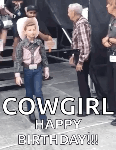 Young Boy Cowboy Talking on Stage
