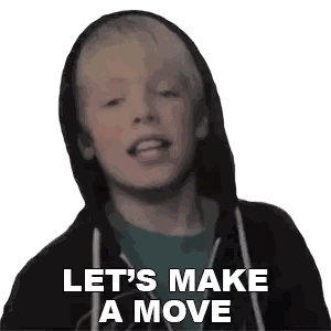 Young Boy in Hoodie Saying Make a Move