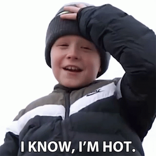 Young Boy in Nike Jacket Says I Know I'm Hot