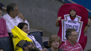 Young Boy In Tomato Sauce Costume GIF