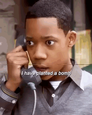 Young Boy on Cell Phone Saying I Have Planted a Bomb
