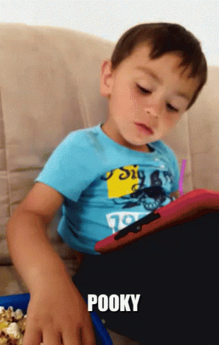 Young Boy on Couch with Pooky