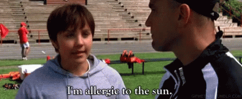 Young Boy Says I'm Allergic To The Sun GIF