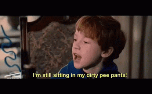 Young Boy Says I'm Still Sitting In Dirty Pee Pants GIF