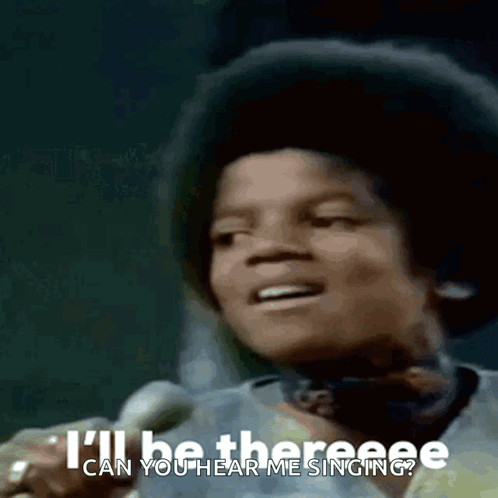 Young Boy Singing Into Microphone Saying I'll Be There Can You Hear Me Singing GIF