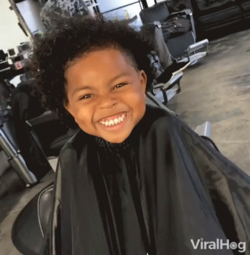 Young Boy Smiling Getting Haircut Barber Viralhog